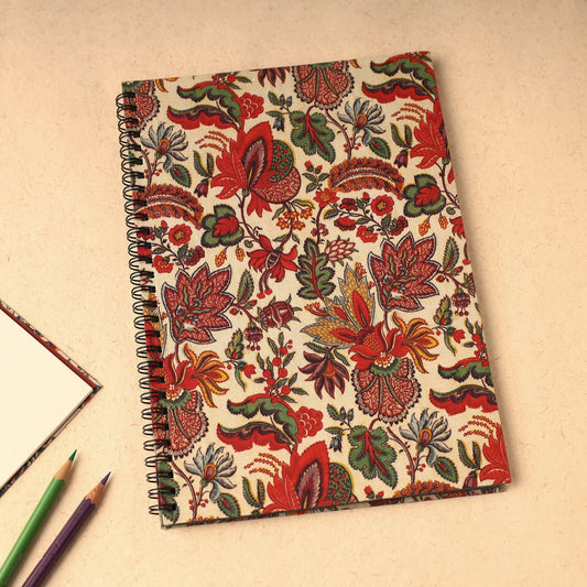 Floral Printed Handcrafted Spiral Notebook (10 x 7 in) 07