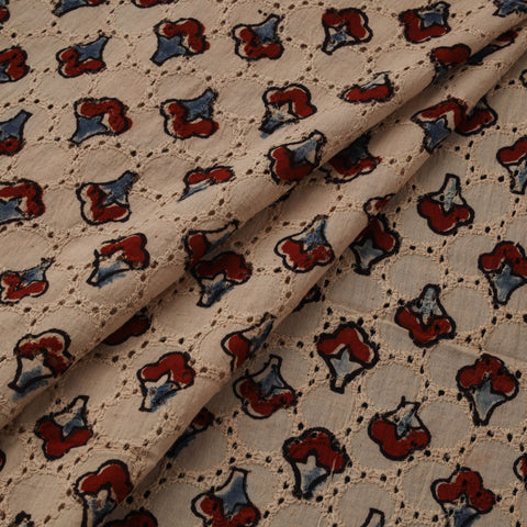 Natural Dyed Ajrakh Hand Block Print Cotton Hakoba Fabric 136