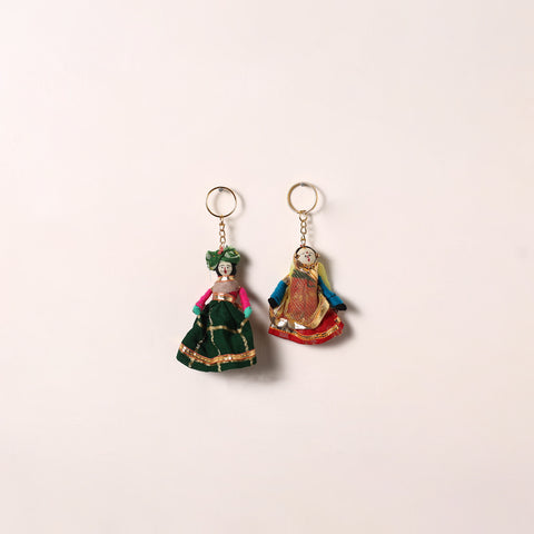 Handmade Rajasthani Puppet Keychains (Set of 2) 190