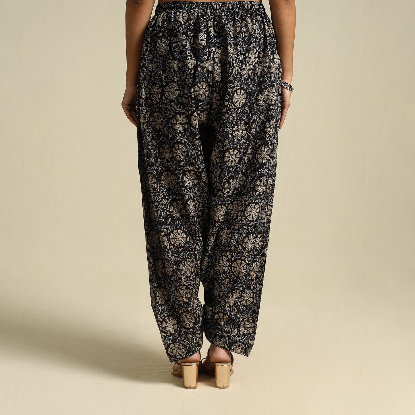  Black Pedana Block Print Cotton Kalamkari Salwar