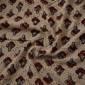 Natural Dyed Ajrakh Hand Block Print Cotton Hakoba Fabric 136