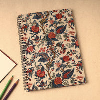 Beige - Floral Printed Handcrafted Spiral Notebook (10 x 7 in) 08