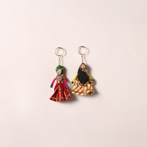 Handmade Rajasthani Puppet Keychains (Set of 2) 191