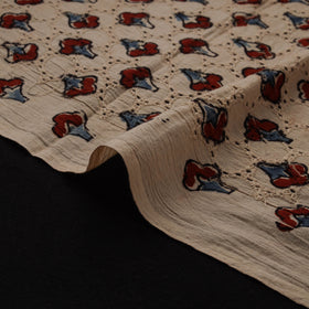 Natural Dyed Ajrakh Hand Block Print Cotton Hakoba Fabric 136