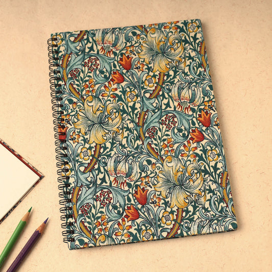 Floral Printed Handcrafted Spiral Notebook (10 x 7 in) 09