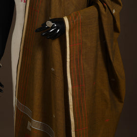 Brown Handloom Cotton Burdwan Jamdani Dupatta