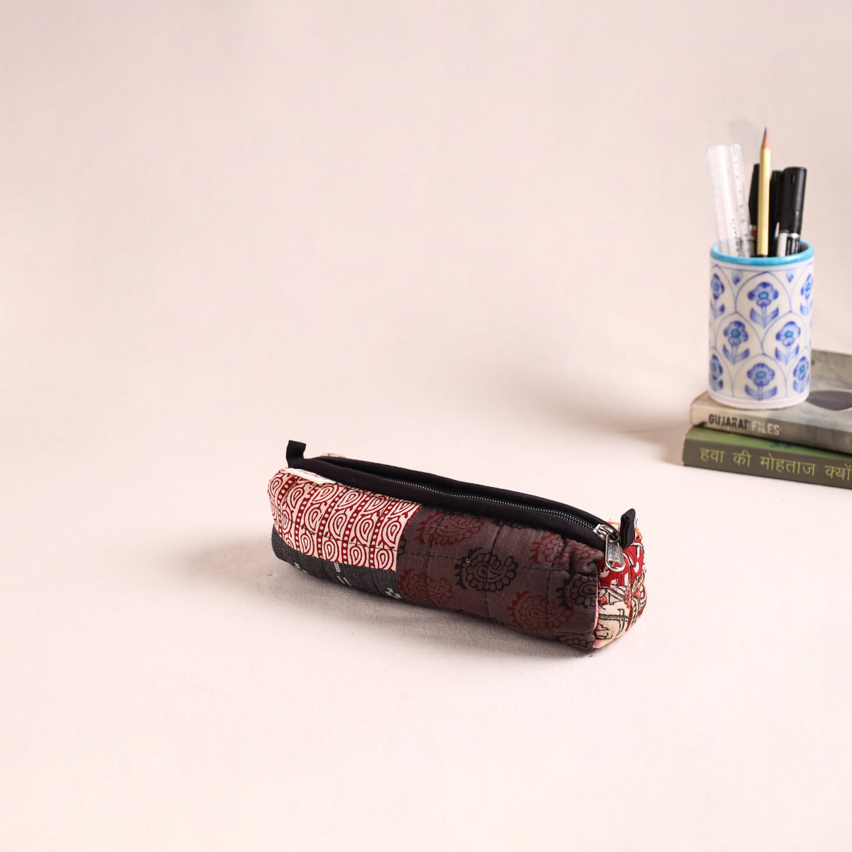 Patchwork Quilted Pencil Pouch 01