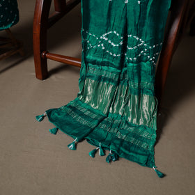 Kutch Bandhani Modal Silk Unstitched Dress Material: Kurta, Bottom & Dupatta 01