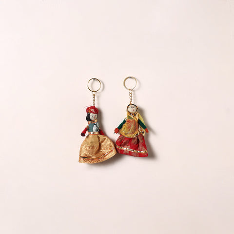 Handmade Rajasthani Puppet Keychains (Set of 2) 192