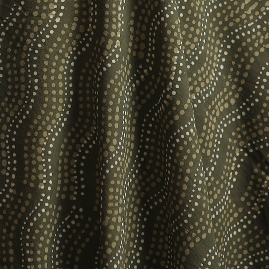 Green - Bagru Dabu Hand Block Print Natural Dyed Cotton Fabric 39