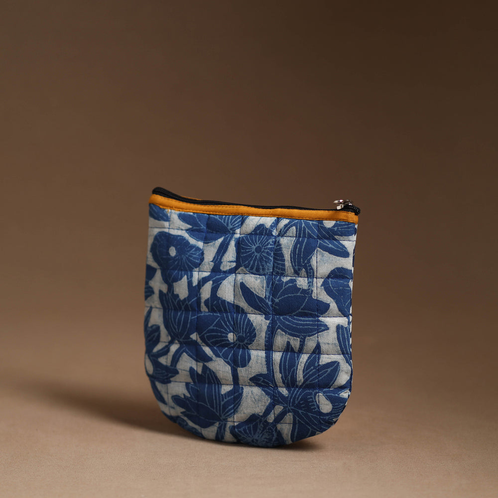 Blue - Handmade Quilted Cotton Utility Pouch 69