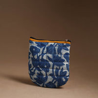 Blue - Handmade Quilted Cotton Utility Pouch 69