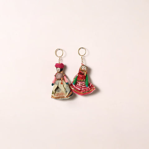 Handmade Rajasthani Puppet Keychains (Set of 2) 193
