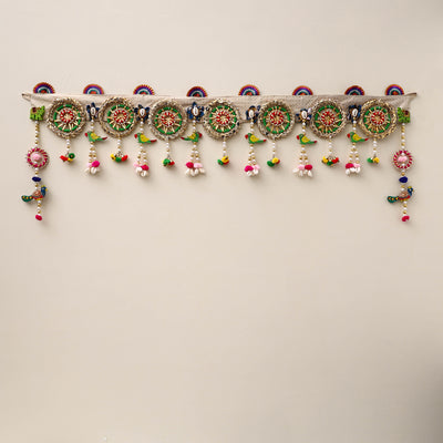 Diwali Decor Handmade Gota & Bead Work Toran 17