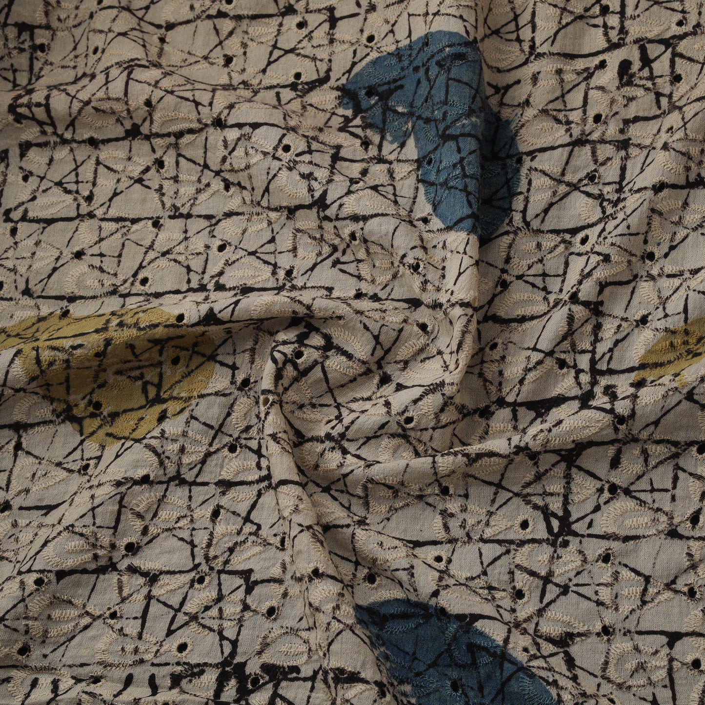 Natural Dyed Ajrakh Hand Block Print Cotton Hakoba Fabric 138