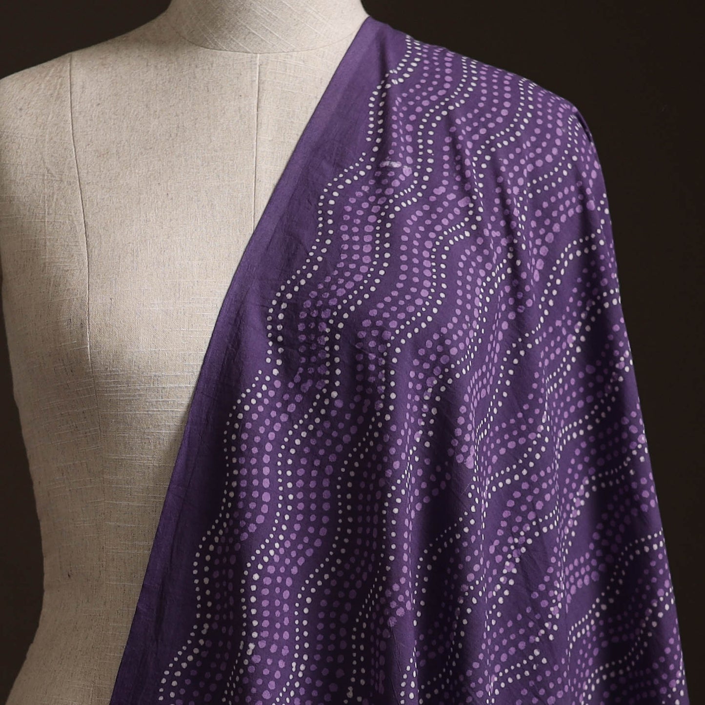 Purple - Bagru Dabu Hand Block Print Natural Dyed Cotton Fabric 40