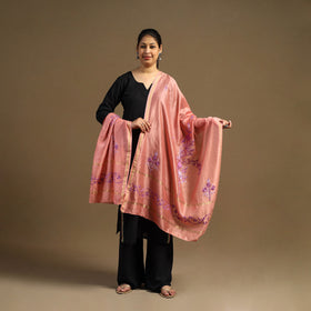 Buy Handloom Chanderi Silk Kashida Embroidery Dupatta
