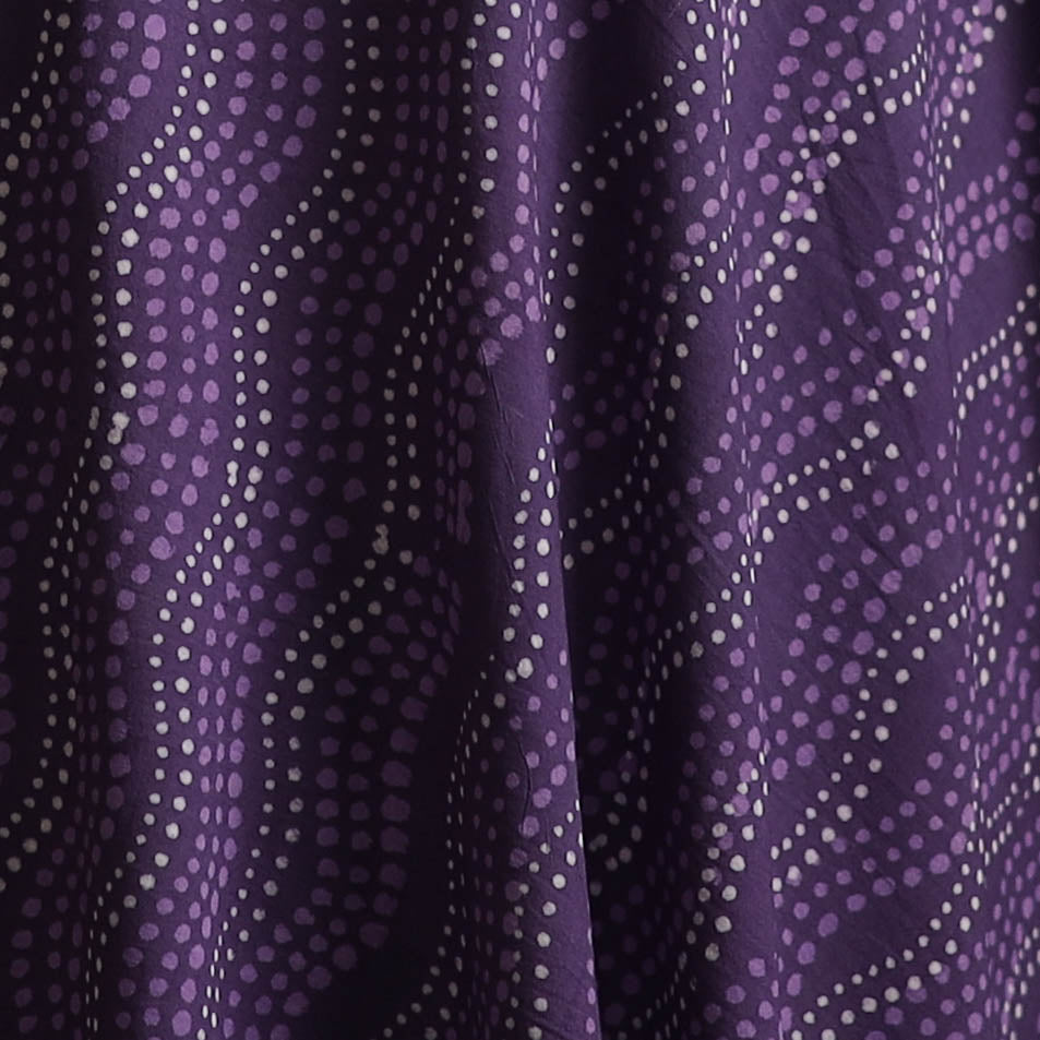 Purple - Bagru Dabu Hand Block Print Natural Dyed Cotton Fabric 40