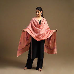 Buy Handloom Chanderi Silk Kashida Embroidery Dupatta