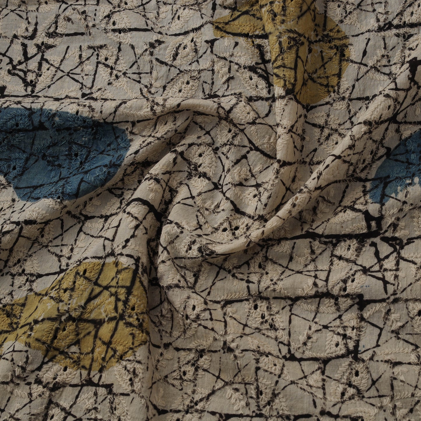 Natural Dyed Ajrakh Hand Block Print Cotton Hakoba Fabric 139