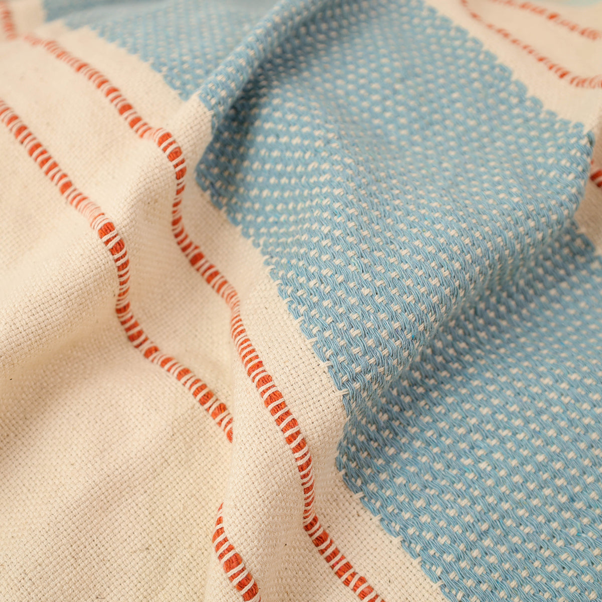 Pure Cotton Handwoven Bed/Sofa Throw with Cushion Cover Set 02