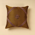 Yellow Khun Weave Cotton Cushion Cover (16 x 16 in)