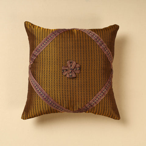 Yellow Khun Weave Cotton Cushion Cover (16 x 16 in)