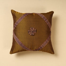 Yellow Khun Weave Cotton Cushion Cover (16 x 16 in)