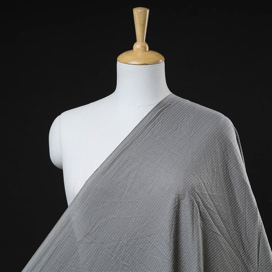Grey - Prewashed Running Stitch Cotton Fabric