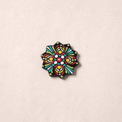 Handpainted Mandala Art Wooden Fridge Magnet 08