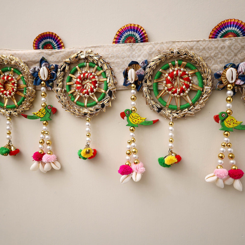 Diwali Decor Handmade Gota & Bead Work Toran 17