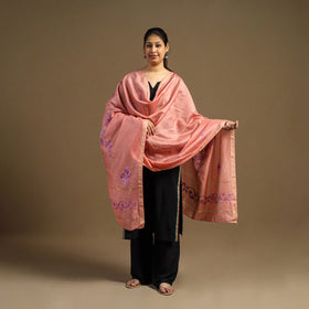 Buy Handloom Chanderi Silk Kashida Embroidery Dupatta