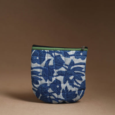 Blue - Handmade Quilted Cotton Utility Pouch 72