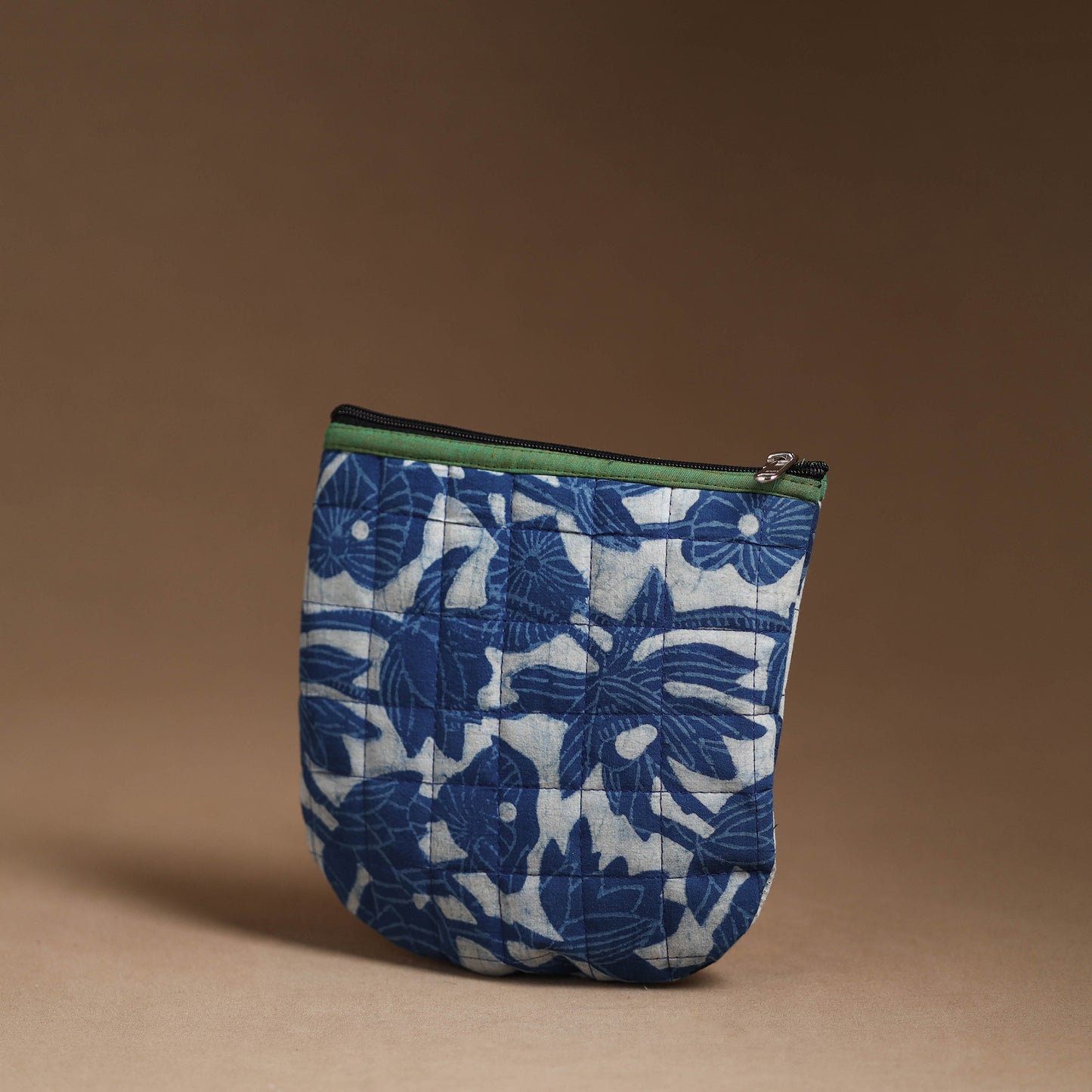 Blue - Handmade Quilted Cotton Utility Pouch 72