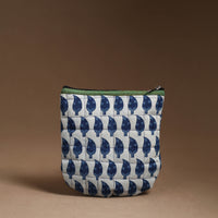 Blue - Handmade Quilted Cotton Utility Pouch 73