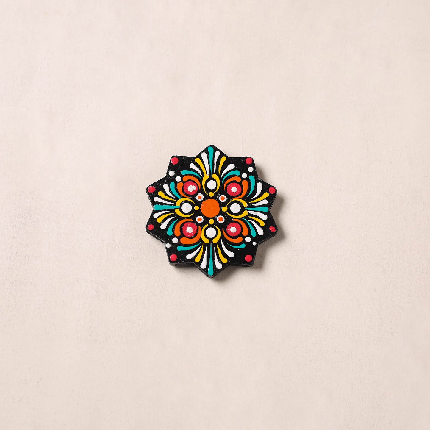 Handpainted Mandala Art Wooden Fridge Magnet 09