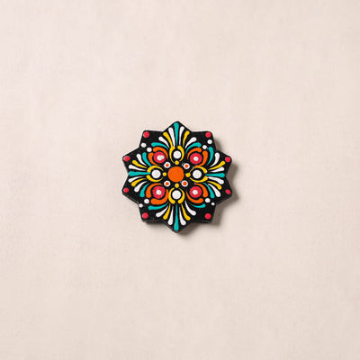 Handpainted Mandala Art Wooden Fridge Magnet 09