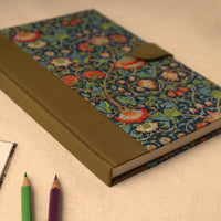 Blue - Floral Printed Handcrafted Magnetic Closure Notebook (8 x 6 in) 14