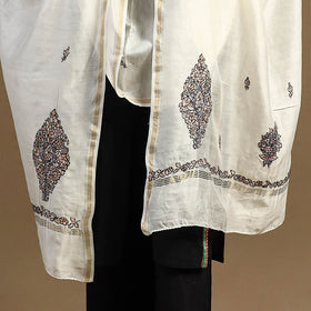 Buy Handloom Chanderi Silk Kashida Embroidery Dupatta