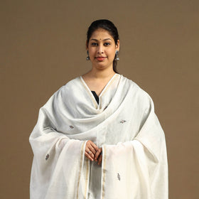 Buy Handloom Chanderi Silk Kashida Embroidery Dupatta