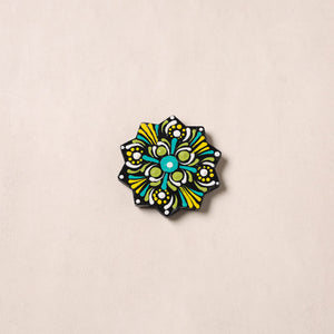 Multicolor - Flower Handpainted Mandala Art Wooden Fridge Magnet 10