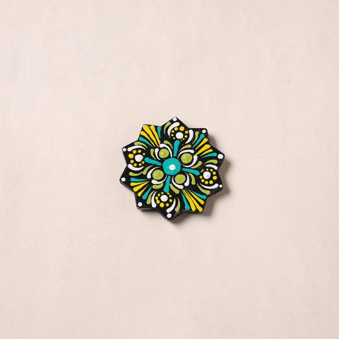 Handpainted Mandala Art Wooden Fridge Magnet 10