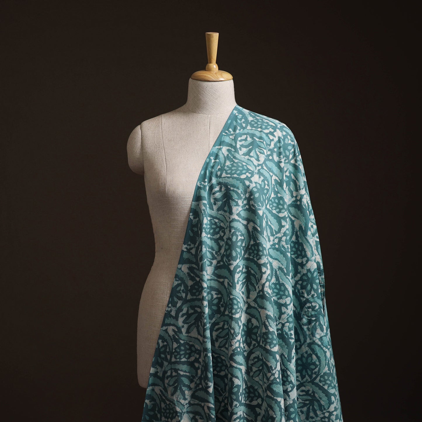 Blue - Bagru Dabu Hand Block Print Natural Dyed Cotton Fabric 43