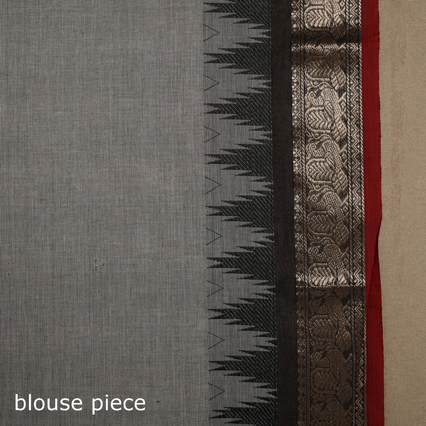 Grey Kandangi Chettinad Cotton Saree with Border