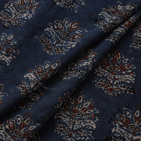 Natural Dyed Ajrakh Hand Block Print Cotton Hakoba Fabric 141