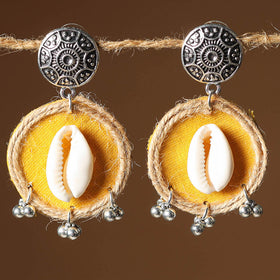 Yellow Zannat Jute Fabart Handmade Earrings