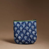 Blue - Handmade Quilted Cotton Utility Pouch 75