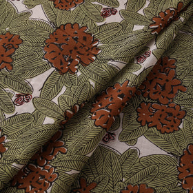 Rasa Lobhi Champa Motif Floral Hand Block Printed Cotton Fabric 03