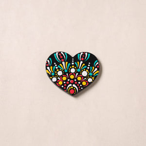 Multicolor - Heart Handpainted Mandala Art Wooden Fridge Magnet 11
