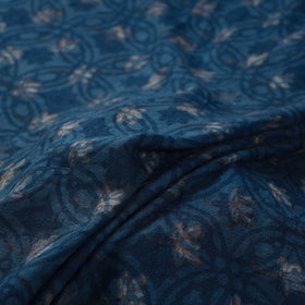 Blue - pure wool handloom akola fabric 04 - handcrafted